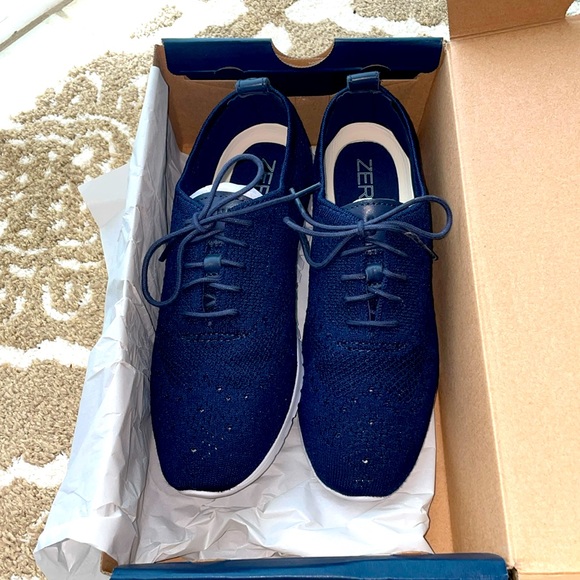 Cole Haan- Marine Blue Knit Zero Grand Sneakers - Picture 2 of 13